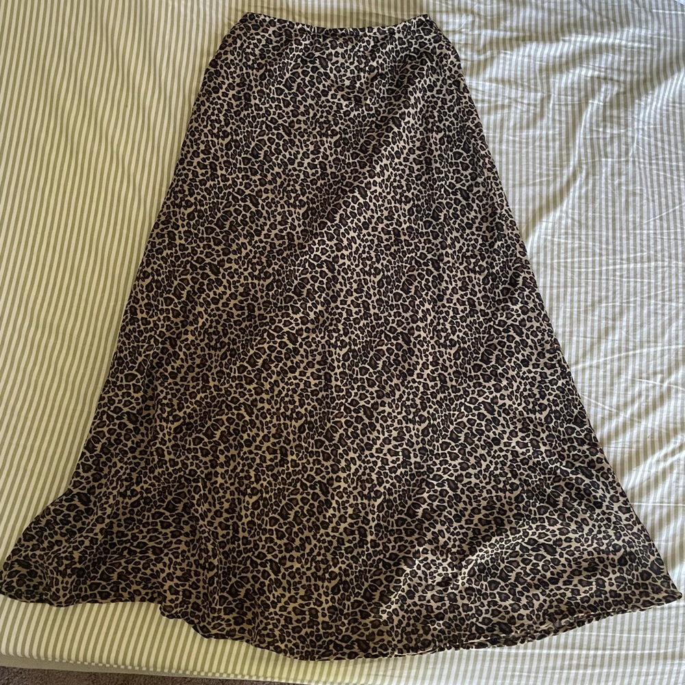 VTG Leopard Print Maxi Skirt lew morgan collection New York